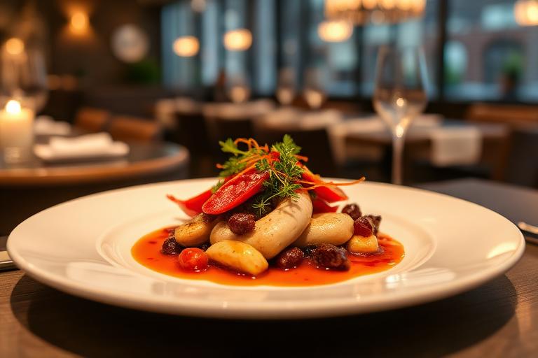 Elegancko podane danie w restauracji AimSimple