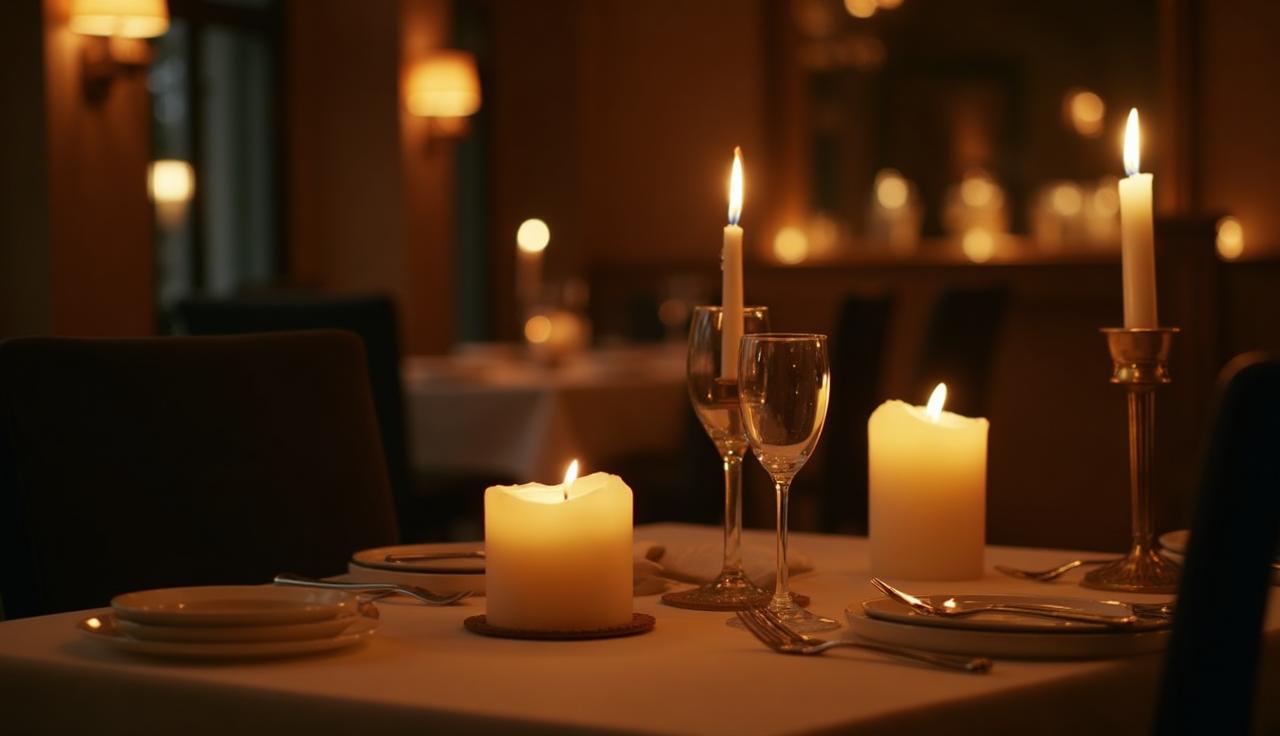 Kolacja przy świecach w restauracji AimSimple.