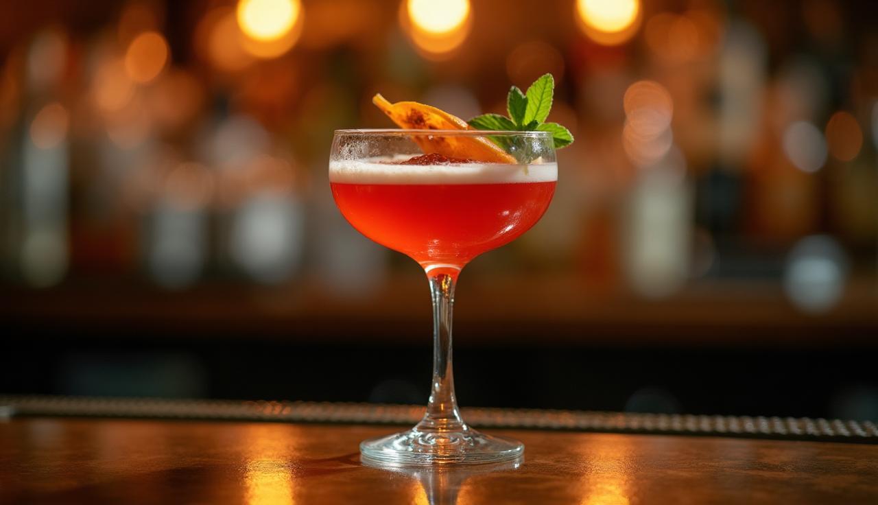 Detal koktajlu na barze w AimSimple.